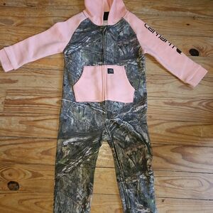Carhartt Pink & Realtree Camo Zip-Up Hooded Jumpsuit